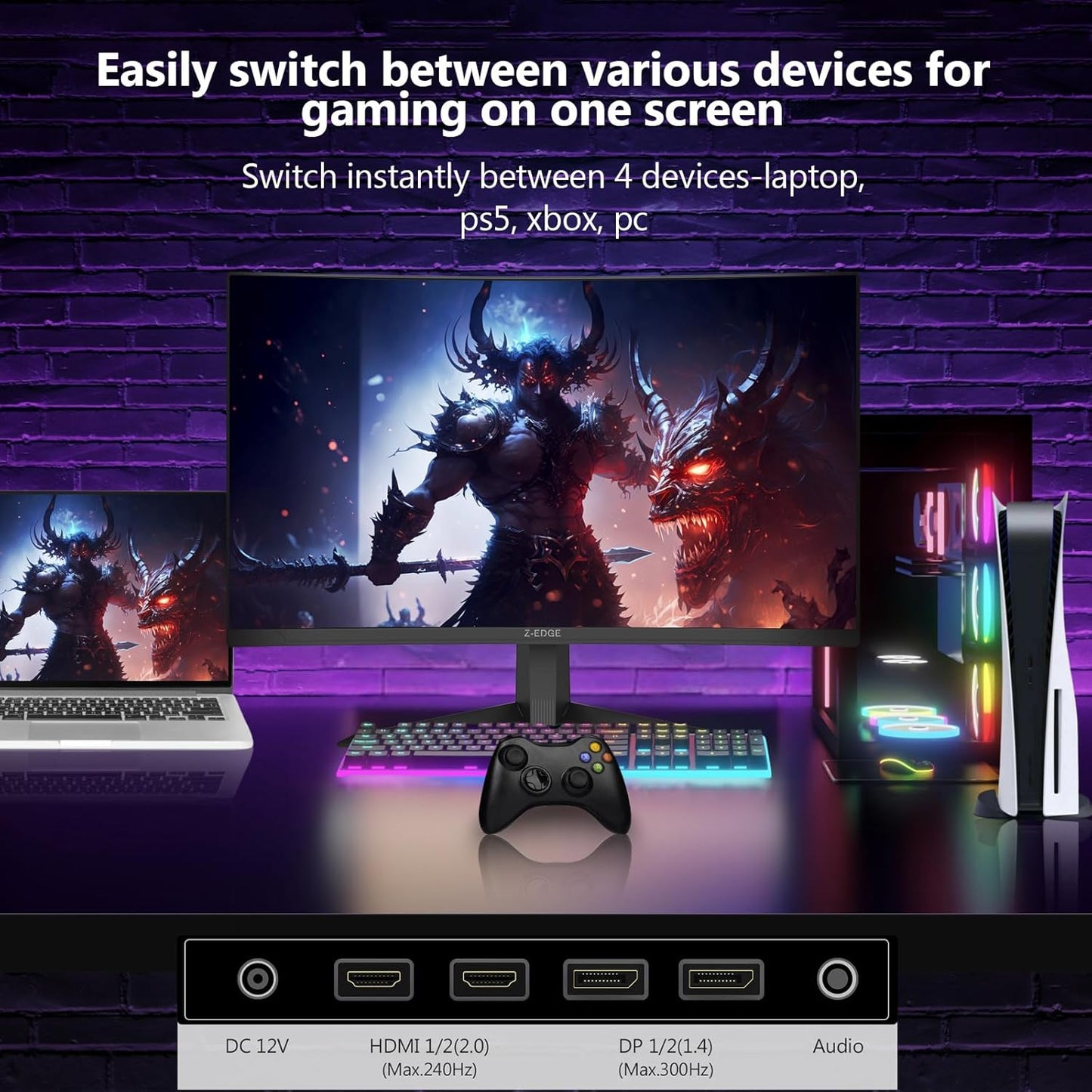 Dluxe Ave. Z-Edge 27 inch Curved Gaming Monitor 300Hz