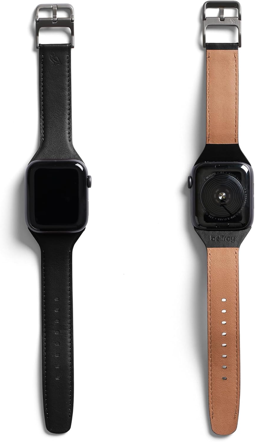 Dluxe Ave. Bellroy Classic Watch Strap (Band Compatible with Apple Watch Adjustable for Work or Casual wear) - Black