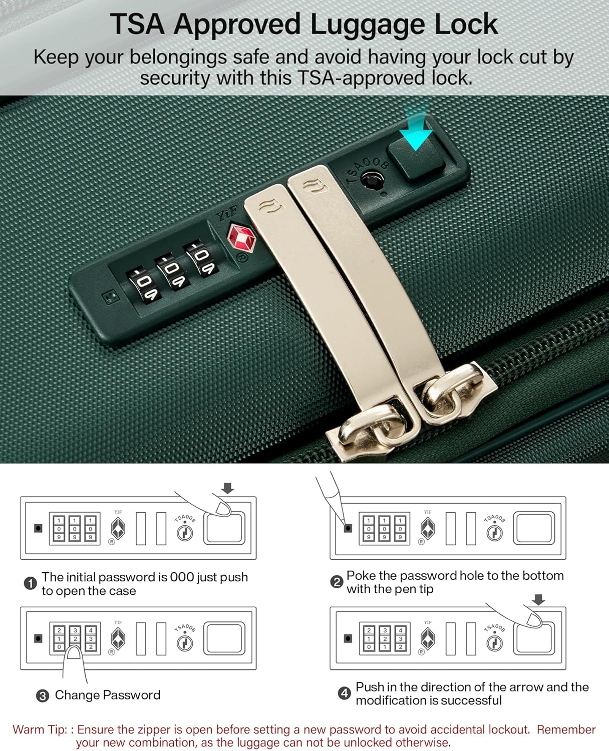 Dluxe Ave. Expandable Carry On Luggage/Airline Approved/Hard Shell/TSA lock/Spinning Wheels 20 in/ (Blackish Green)