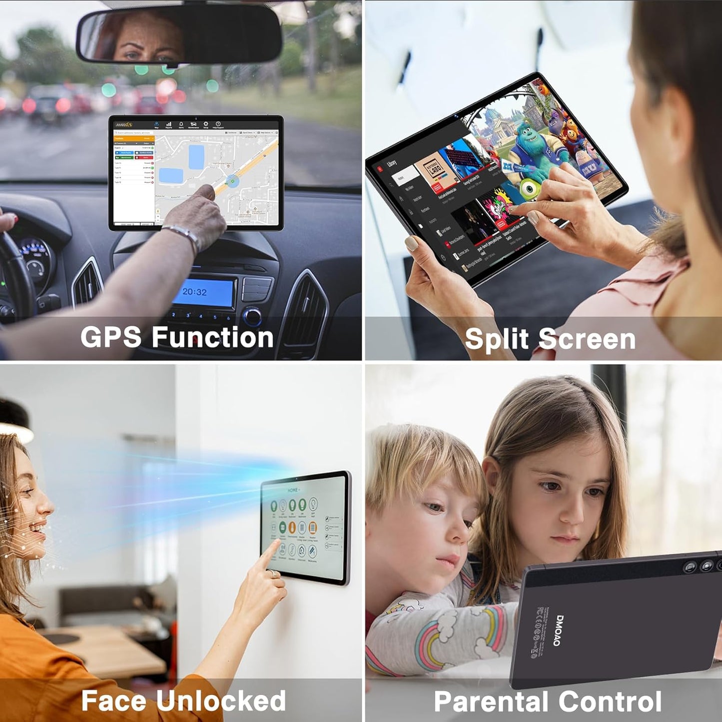Dluxe Ave. DMOAO Tablet Android Tablet 2024 Tablets with 22GB RAM+128GB ROM/ 1TB Expand 8000mAh Battery Octa-Core 2.0GHz CPU 5G WiFi GPS 10.1 Inch FHD IPS 2 in 1 Tablet PC with Keyboard/Mouse-Gray