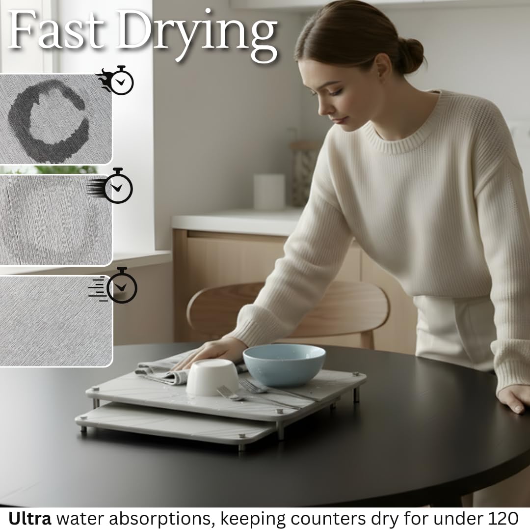 Dluxe Ave. Stone Drying Mat for Kitchen Counter/ 2 PCs for Kitchen