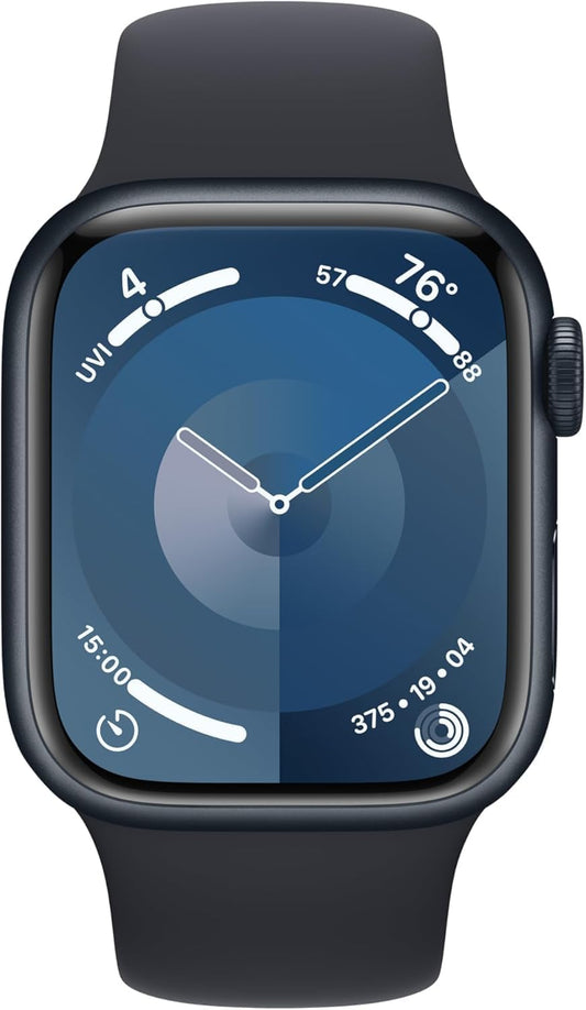 Dluxe Ave. Apple Watch Series 9 [GPS 41mm] Midnight Aluminum Case with Midnight Sport Band S/M (Renewed)