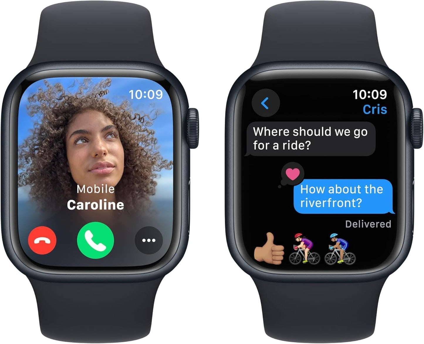 Dluxe Ave. Apple Watch Series 9 [GPS 41mm] Midnight Aluminum Case with Midnight Sport Band S/M (Renewed)