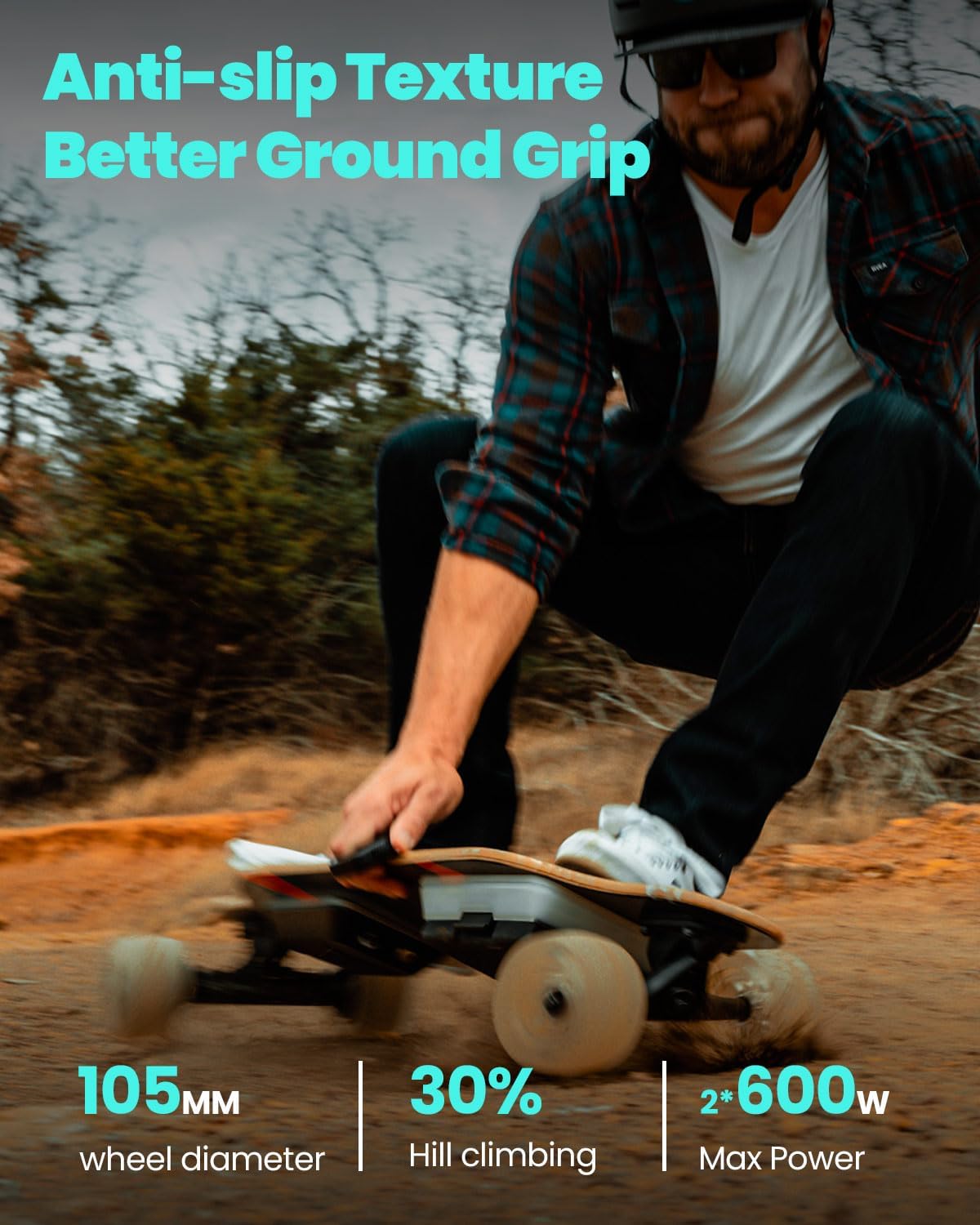 Dluxe Ave.  Electric Skateboards S3 Electric Longboard with Remote/ 10S2P 42V Swappable Battery/28 Mph Top Speed/ 2 600W Motors / 12 Miles Max