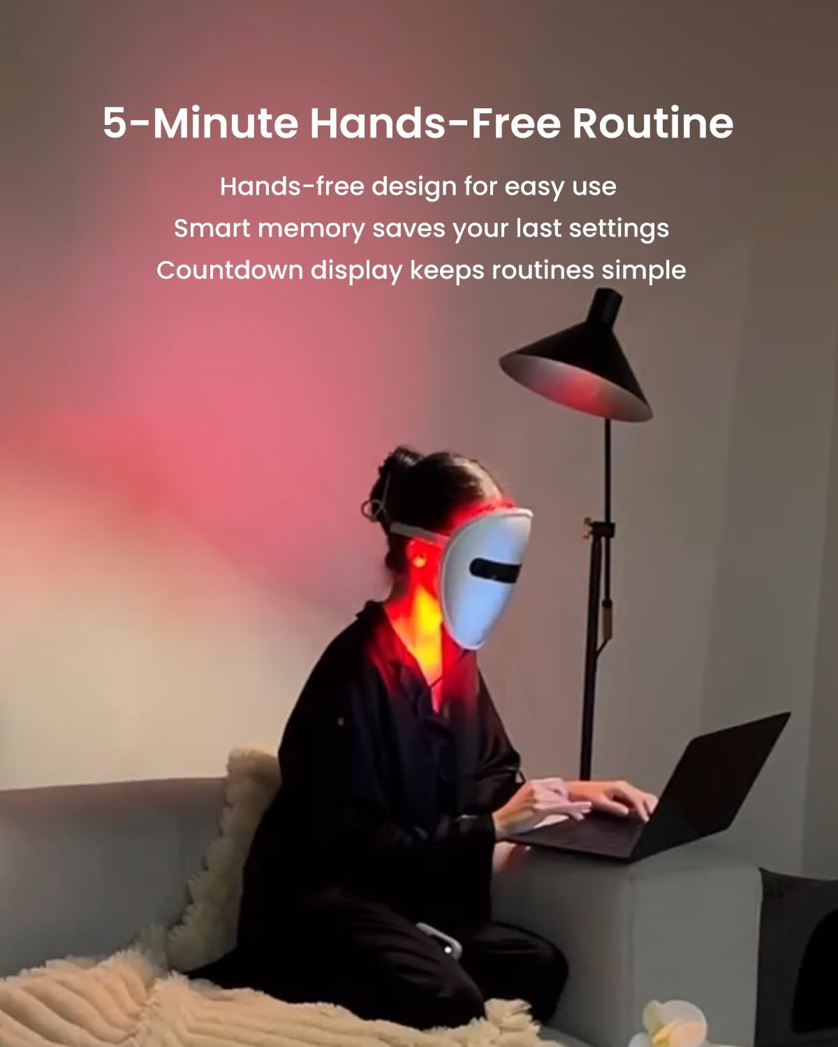 Dluxe Ave. AMIRO Spectra 5-in-1 Light Therapy Face Mask Contour Mask with Blue Red Green Yellow and Infrared Light 3 Modes for Oily Acne-Prone and Sagging Skin Skincare Mask for Face Silver
