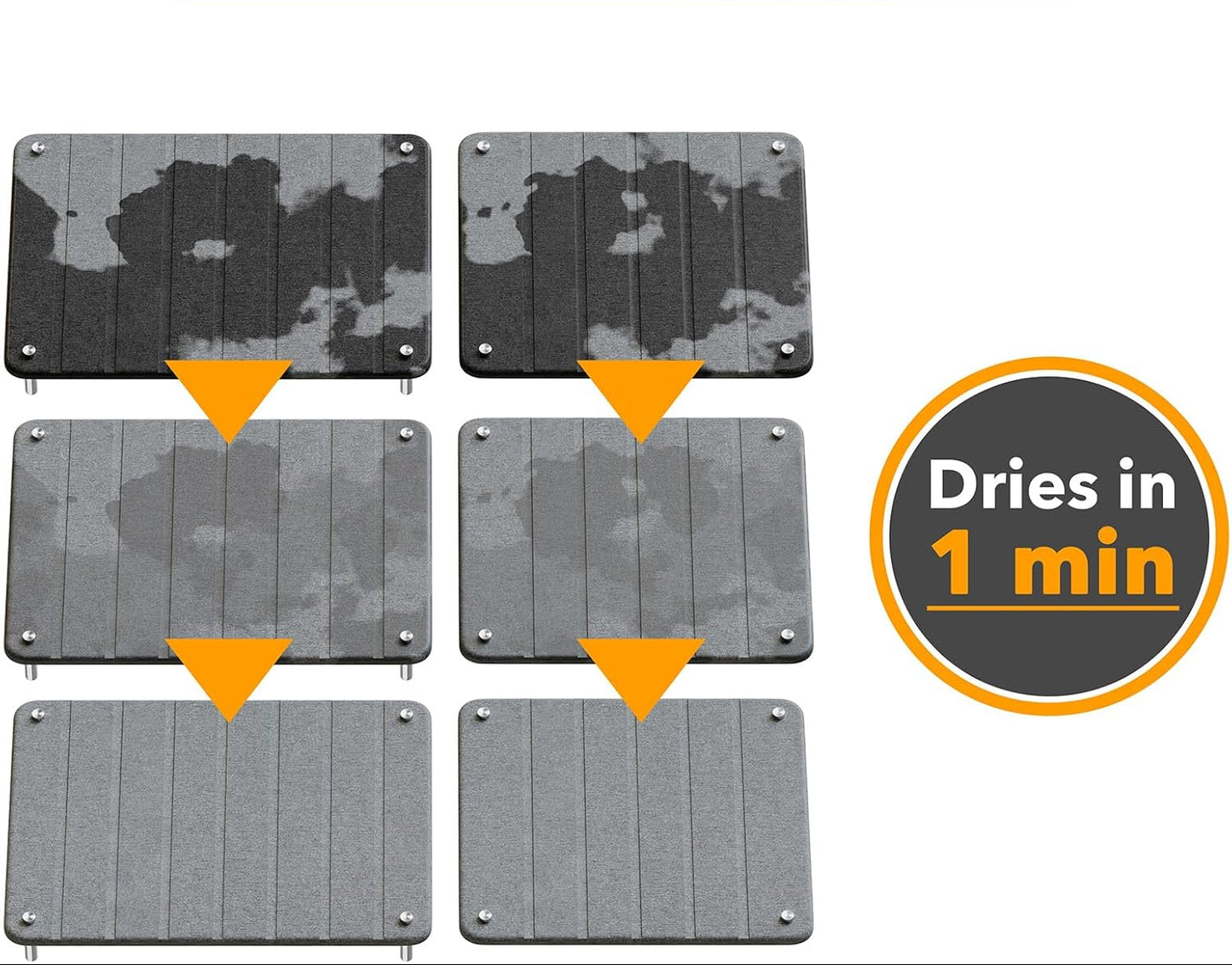 Dluxe Ave.Stone Dish Drying Mats for Kitchen Counter/ 2 Pack (Gray)