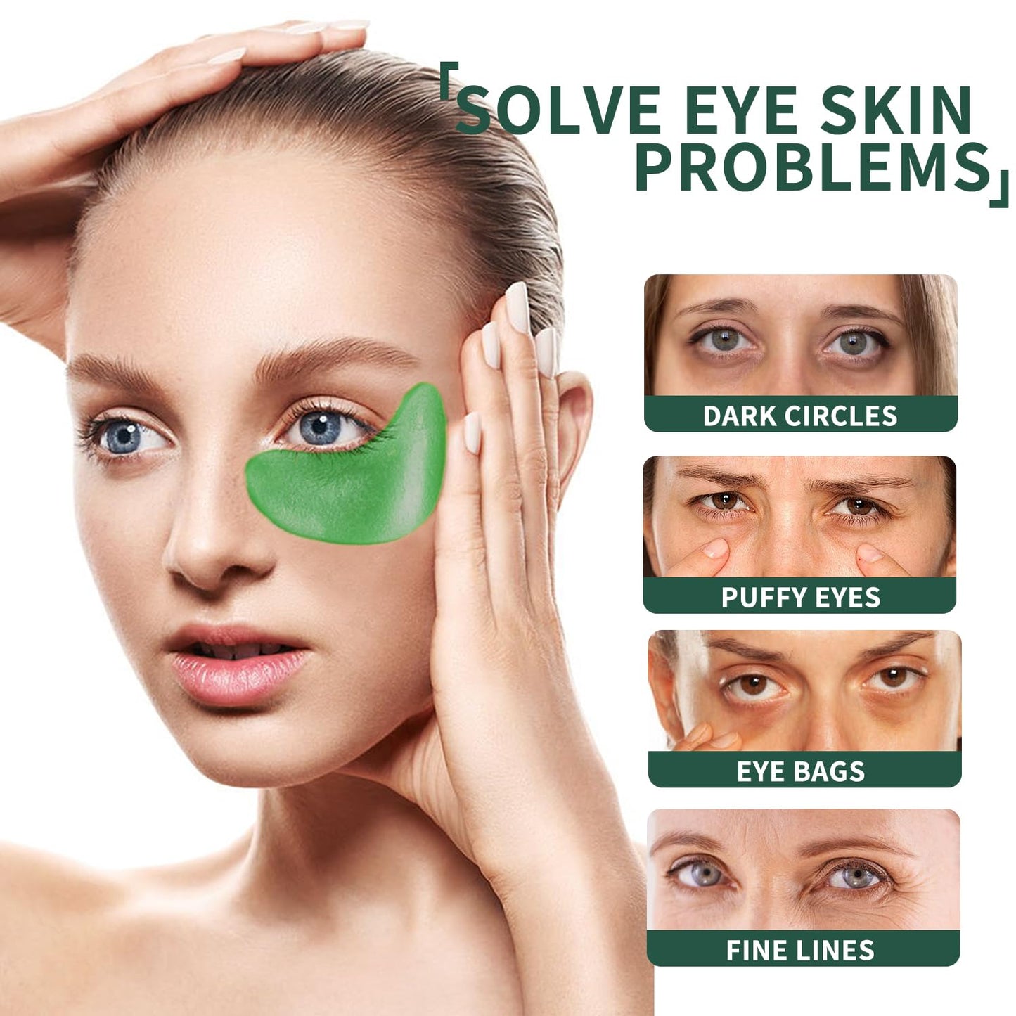Dluxe Ave. GUOYAOLIFU Under Eye Patch for Dark Circles and Puffy EyesHydrating Eye Masks Smooth Wrinkles and Under-eye EggMoisturizing Under Eye Pads For WomenSeaweed Eye Mask Patch-60 Pcs