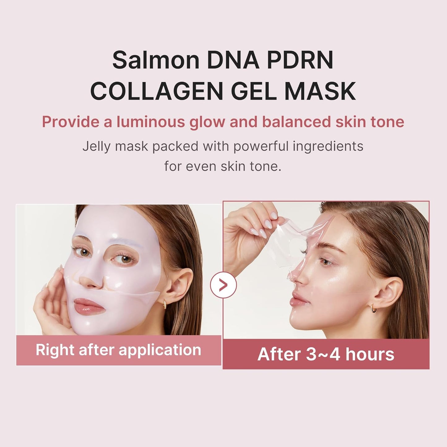 Dluxe Ave. Medicube Salmon DNA PDRN pink collagen jelly gel mask | overnight face mask for glass glow skin- elasticity hydrating firming and moisturizing | korean skincare 28g 4ea