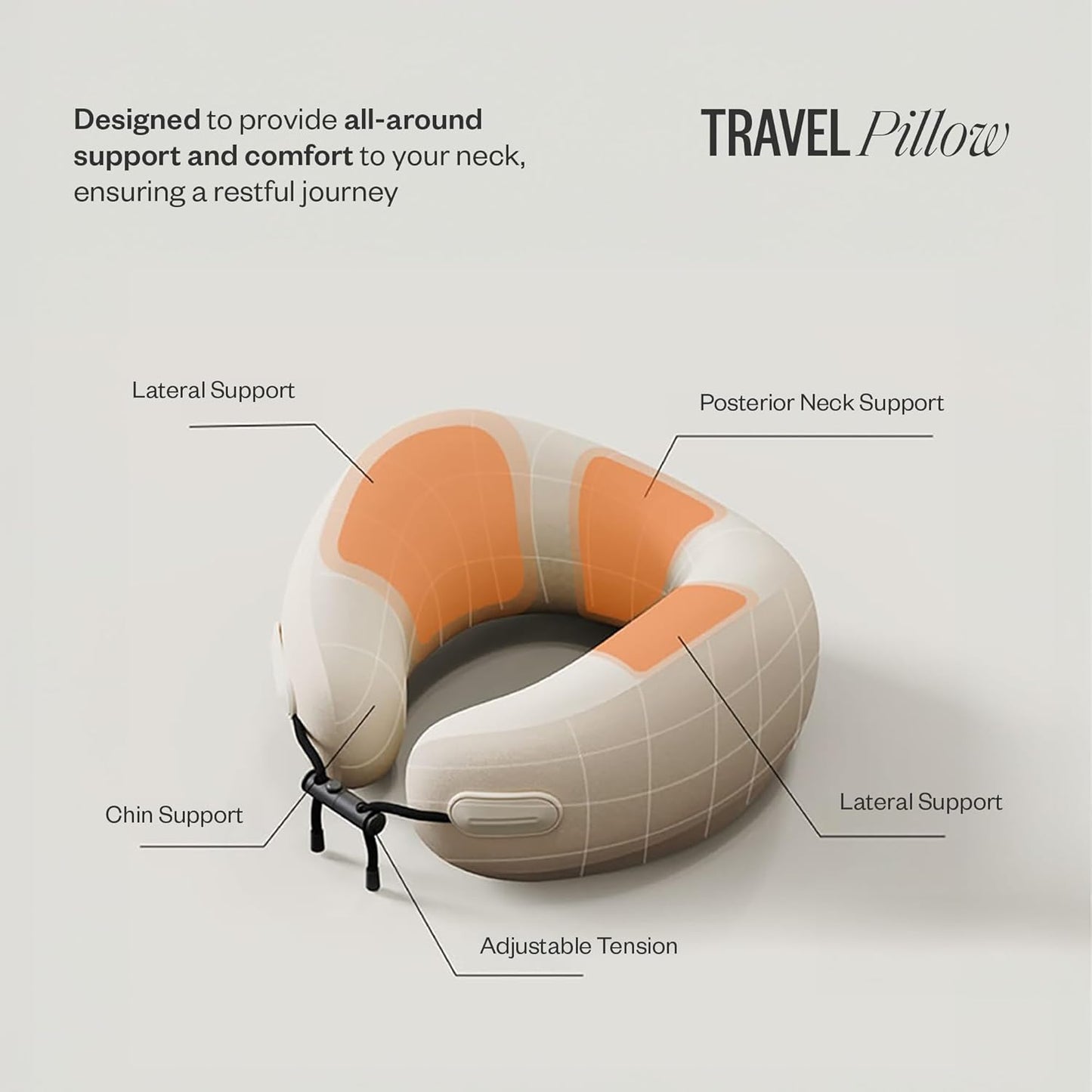 Dluxe Ave. Travel and Airplane Neck Pillow/ Memory Foam Neck Head & Chin Support