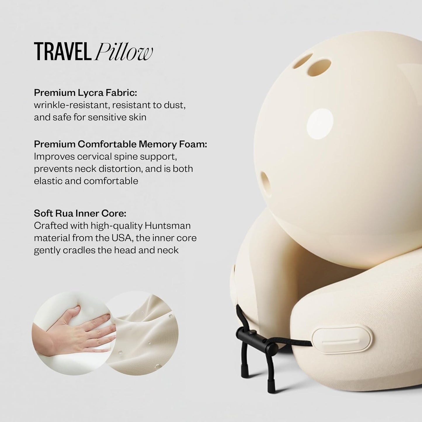 Dluxe Ave. Travel and Airplane Neck Pillow/ Memory Foam Neck Head & Chin Support