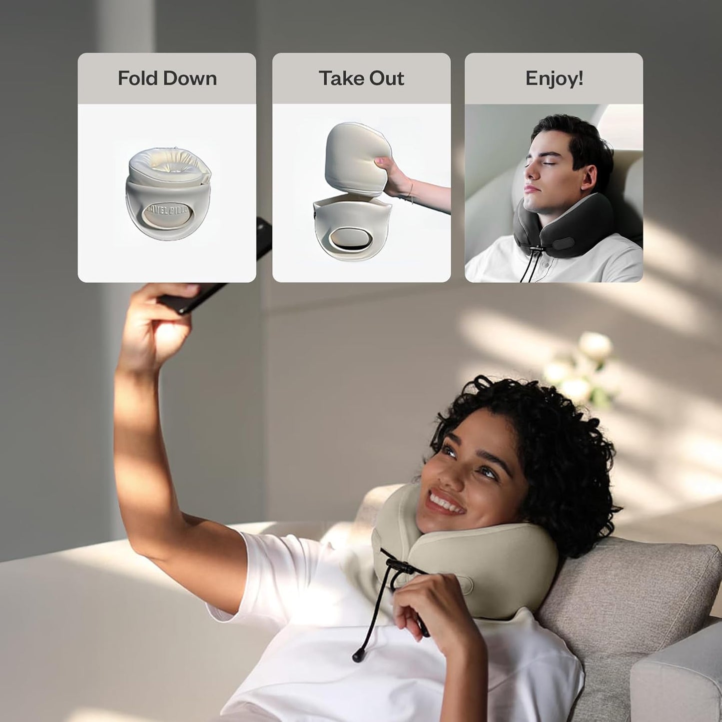Dluxe Ave. Travel and Airplane Neck Pillow/ Memory Foam Neck Head & Chin Support