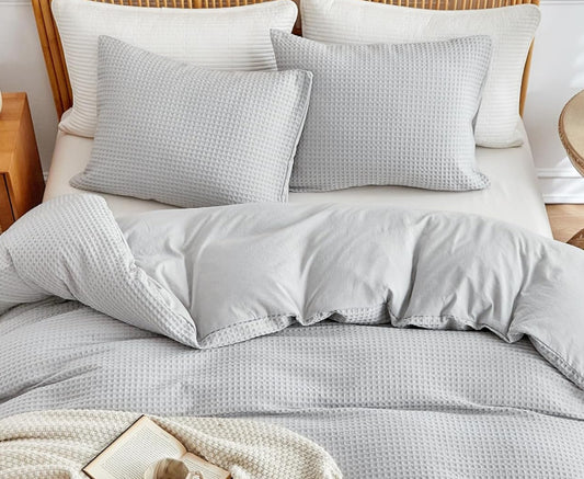 Dluxe Ave. ( QUEEN ) 3 {Duvet Cover} Pieces Bedding Set for All Season/ Light Grey