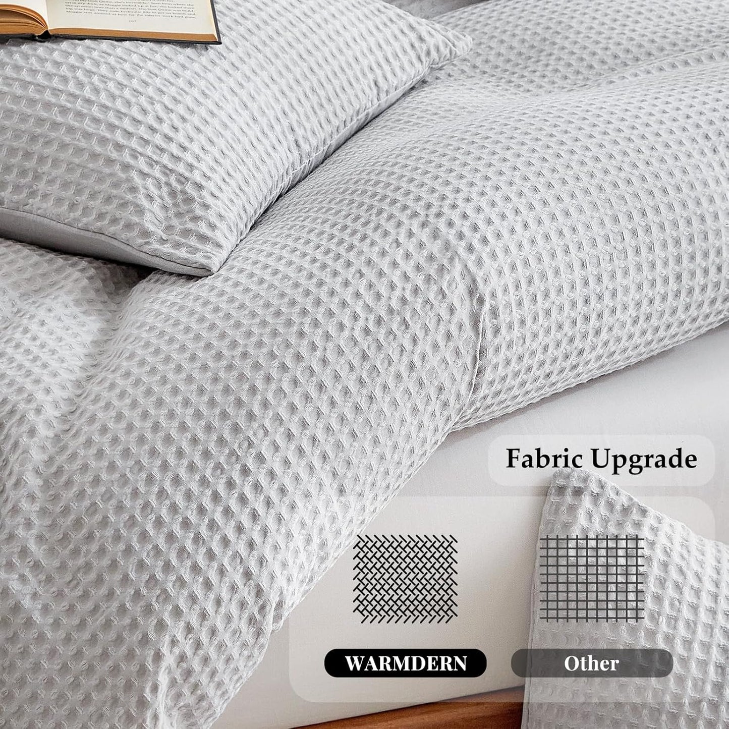Dluxe Ave. ( QUEEN ) 3 {Duvet Cover} Pieces Bedding Set for All Season/ Light Grey