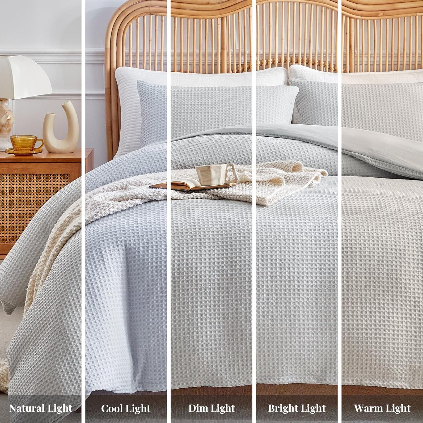 Dluxe Ave. ( QUEEN ) 3 {Duvet Cover} Pieces Bedding Set for All Season/ Light Grey