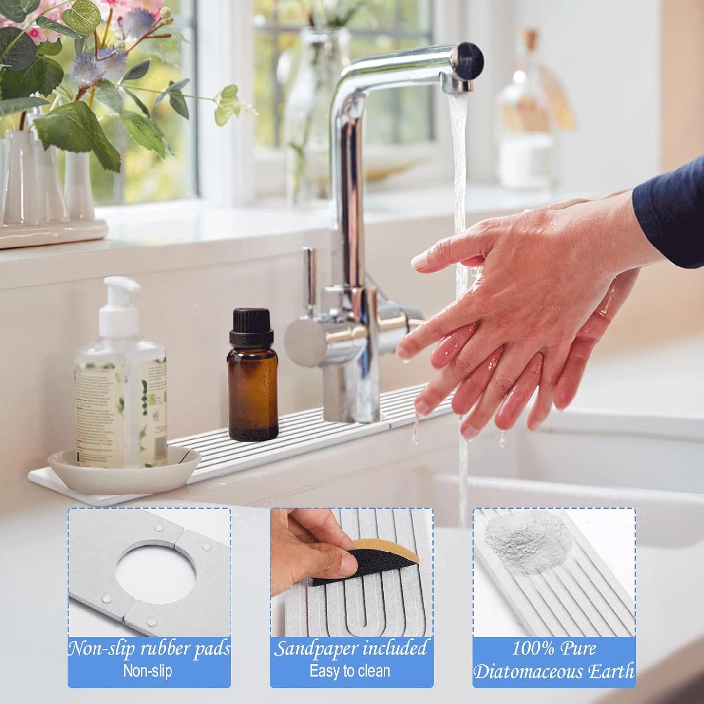 Dluxe Ave. Kitchen Sink Splash Guard- 15.6x 3.9 (White)