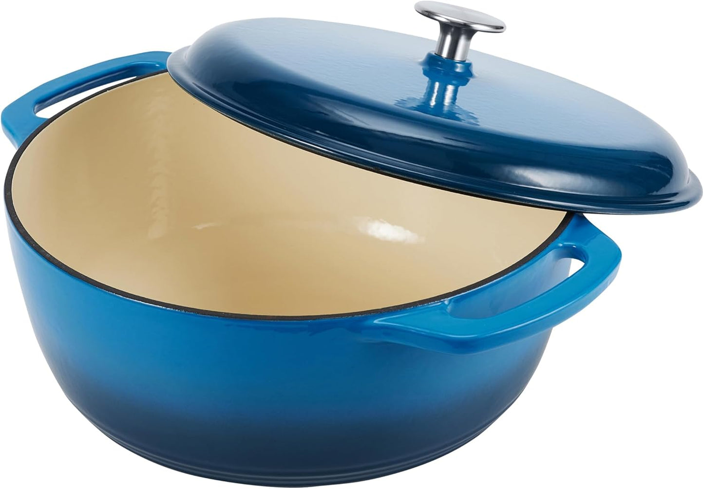 Dluxe Ave. Out of  Stock Small 3 Quart Dutch Oven, Round Cast Iron Cooking Pot with Lid, Nonstick Enameled Cookware Oven Safe 500℉ /Blue