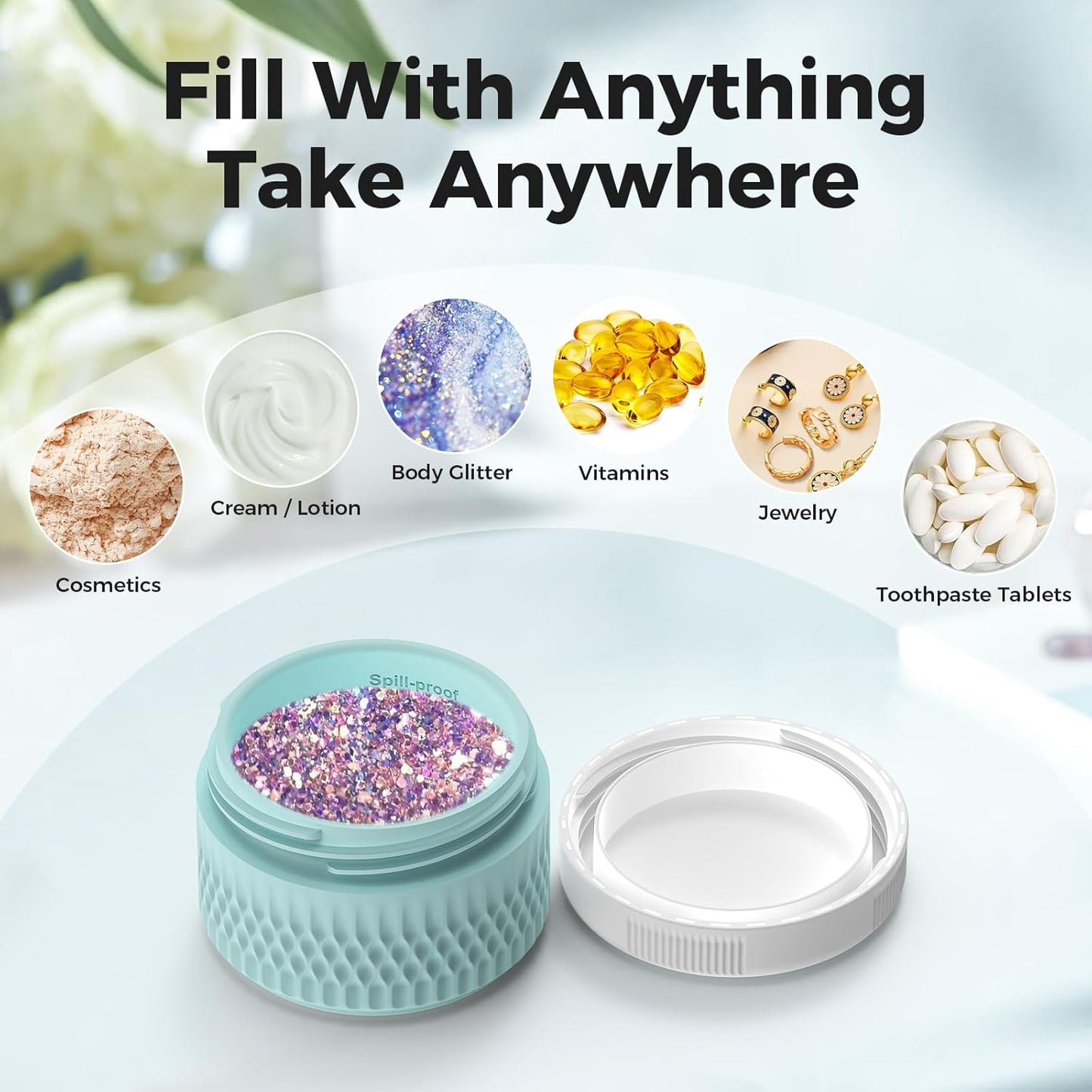 Dluxe Ave. Travel Containers for Toiletries/ BPA Free/ TSA Approved/ 2oz