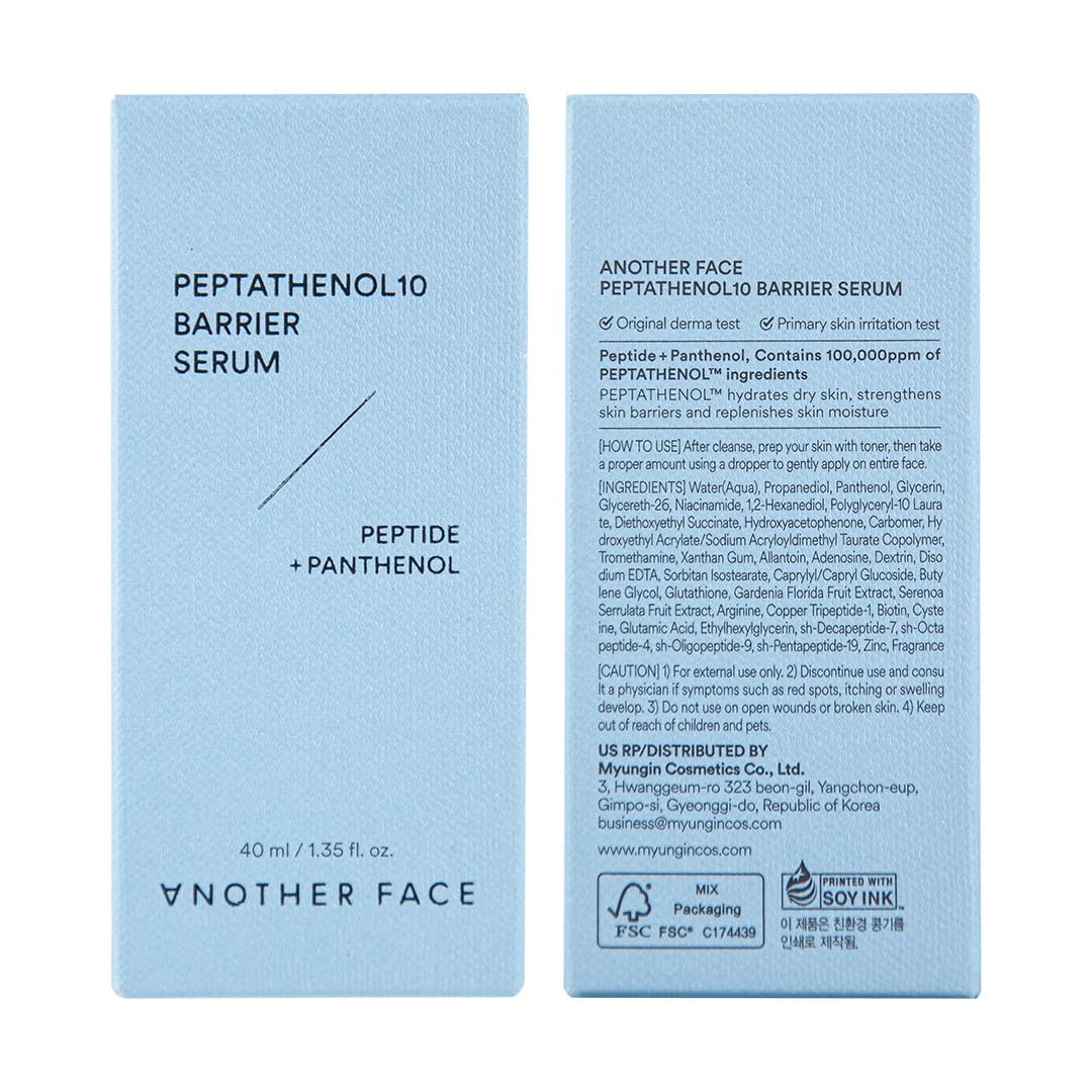 Dluxe Ave. ANOTHER FACE PEPTATHENOL10™ Barrier Serum 1.35 Fl. Oz Glowing & Firming for Anti Aging Repairing Skin Barrier Soothing & Calming Sensitive Skin Hydrating for Dry Skin Vegan Korean Skin Care