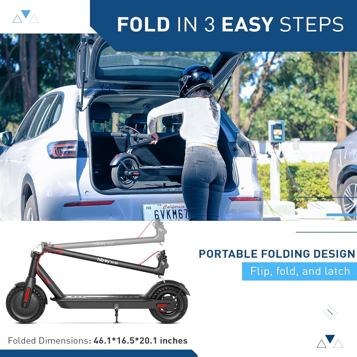 Dluxe Ave. Hiboy Electric Scooter 10" Tires17 Miles Range 430W Peak Motor 19MPH Speed Dual Brake System Electric Scooter for Adults Commuting & Urban Travel
