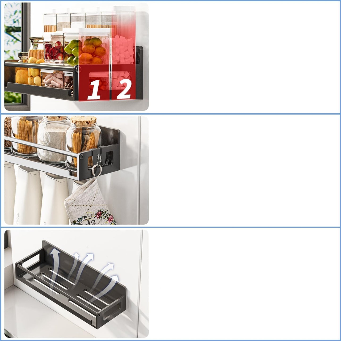 Dluxe Ave. 5 Pack Magnetic Spice Rack Organizer