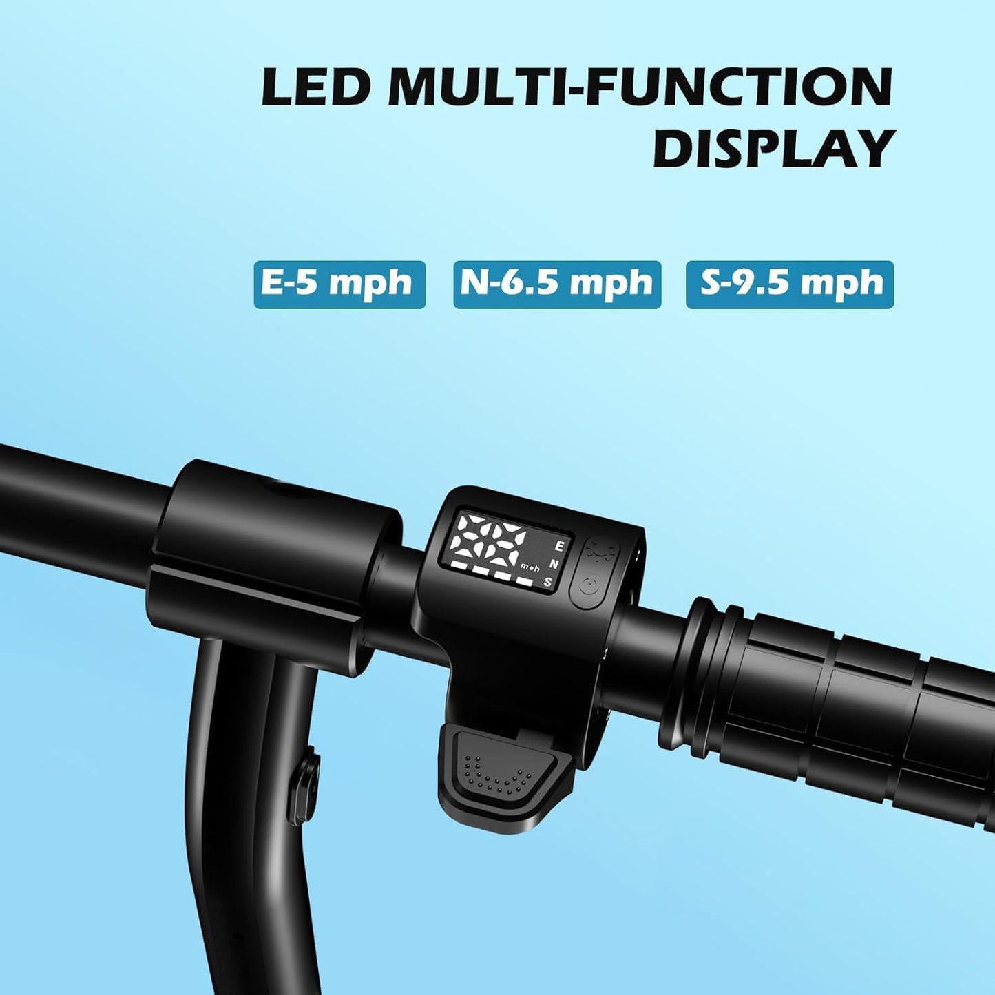 Dluxe Ave ANHAO E9PRO Electric Scooter for Kids 6-12 Years Old Foldable Kids Electric Scooter with Rainbow Light LED Display Adjustable Speed and Height Maximum Loading 110 lbs.