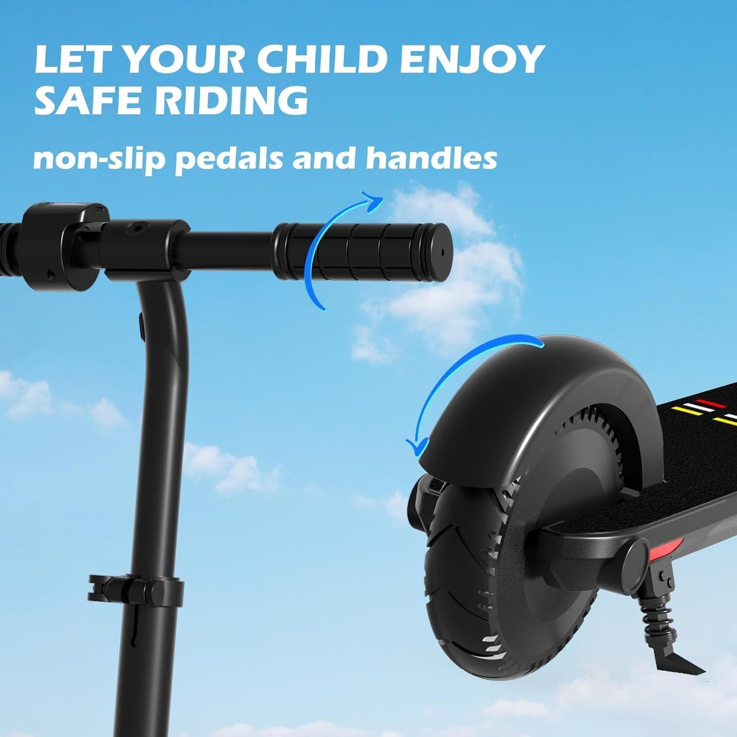 Dluxe Ave ANHAO E9PRO Electric Scooter for Kids 6-12 Years Old Foldable Kids Electric Scooter with Rainbow Light LED Display Adjustable Speed and Height Maximum Loading 110 lbs.
