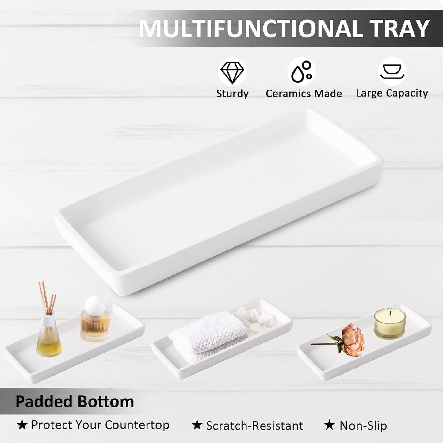 Dluxe Ave. Resin 6 Pcs White Bathroom Set