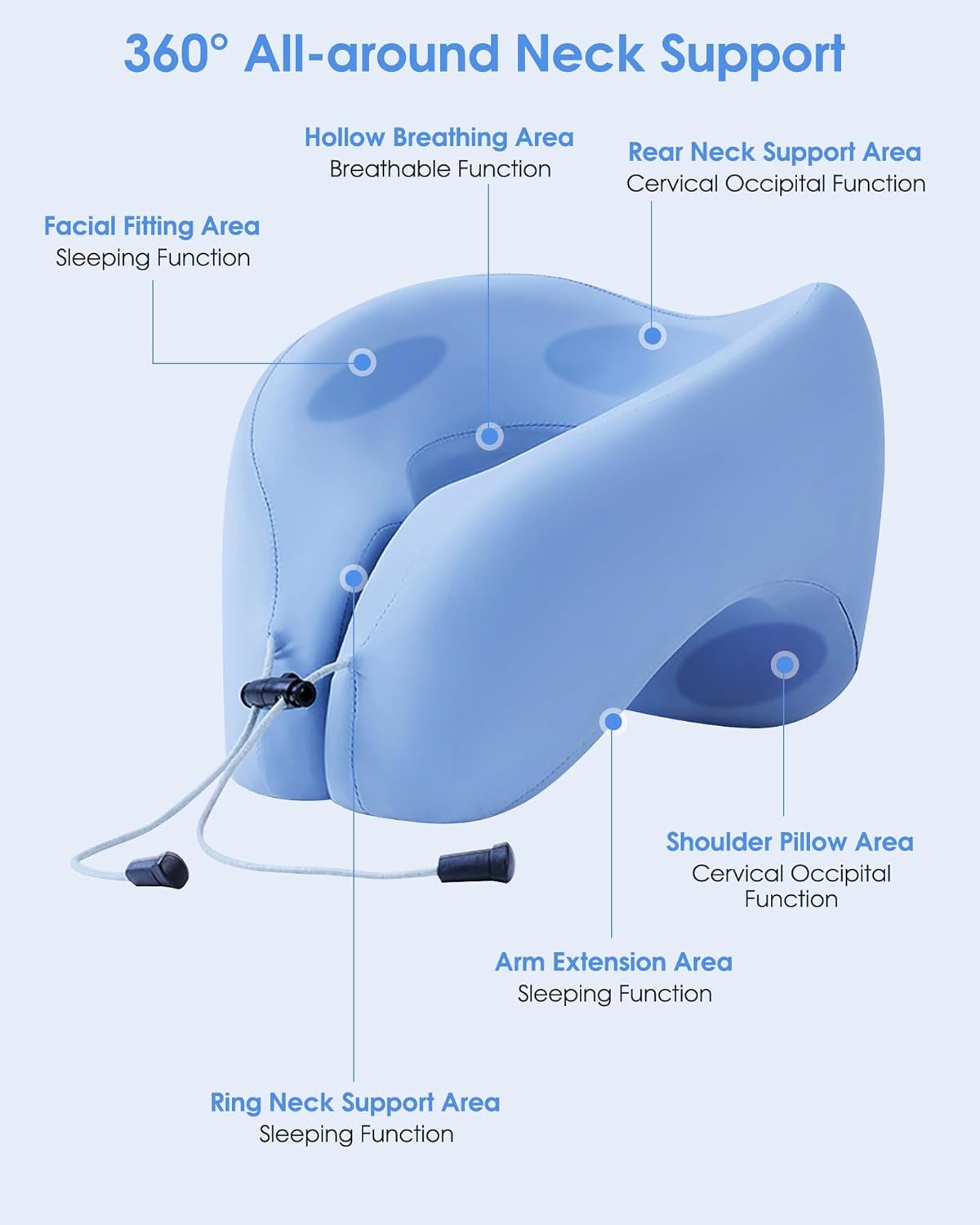 Dluxe Ave. Travel Neck Pillow U-Shaped Hump Napping Pillow