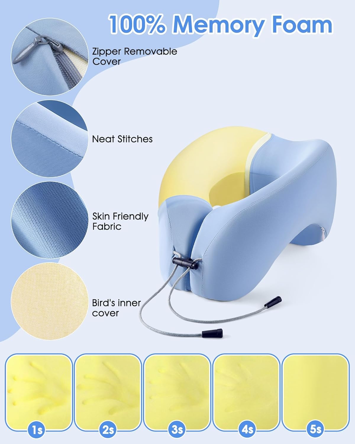 Dluxe Ave. Travel Neck Pillow U-Shaped Hump Napping Pillow
