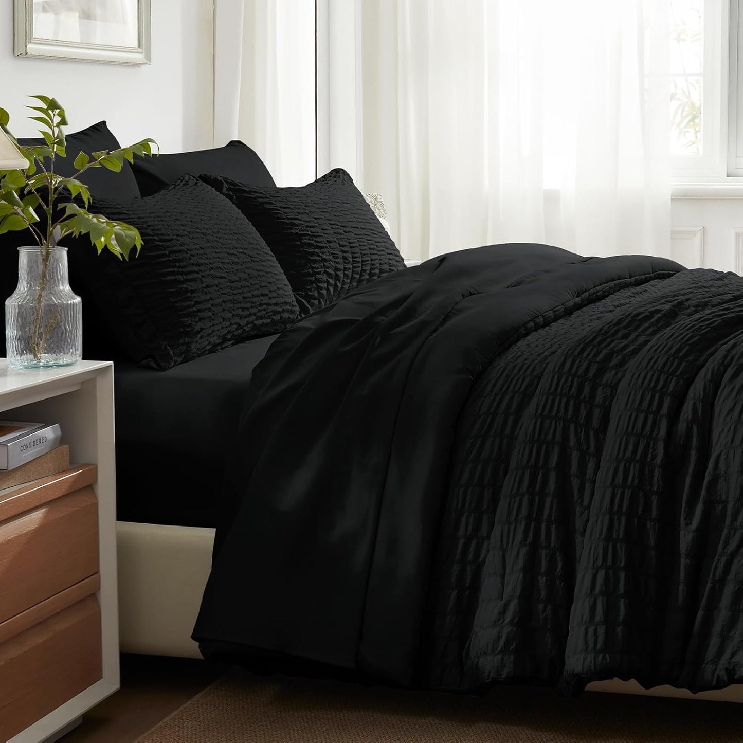 Dluxe Ave. ( KING ) 7 Pcs Comforter Set/ Black