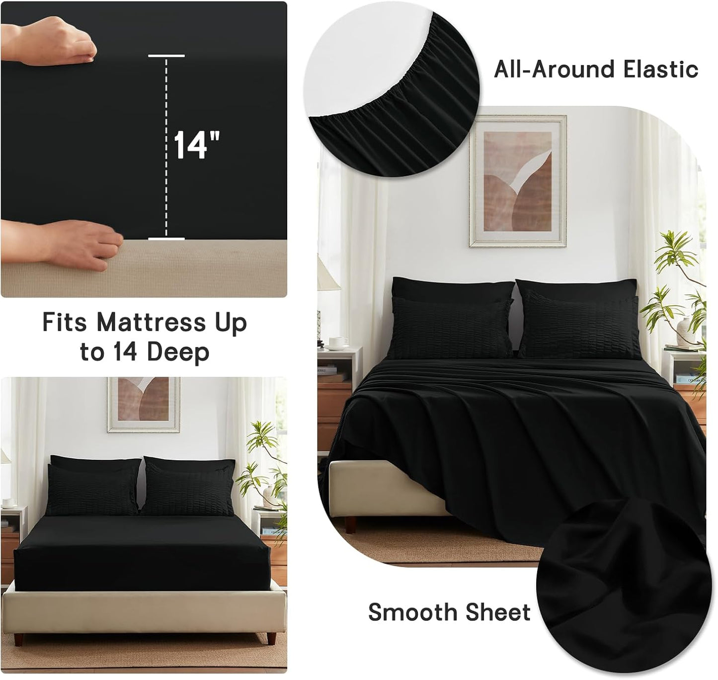 Dluxe Ave. ( KING ) 7 Pcs Comforter Set/ Black