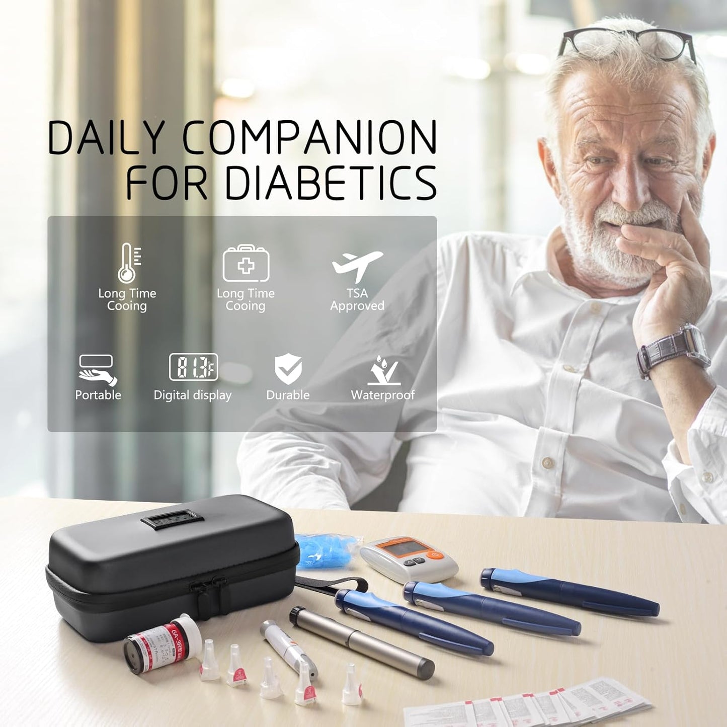 Dluxe Ave.  Insulin Cooler Travel Case with Temperature Display/ TSA Approved