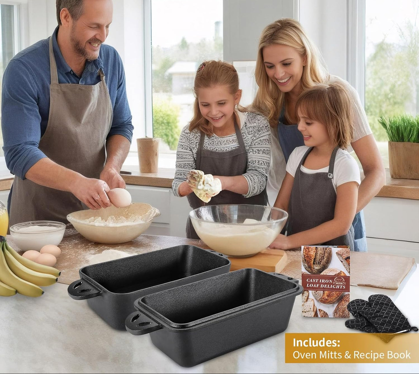Dluxe Ave. Bread Baking Pans for Homemade Bread Set of 2