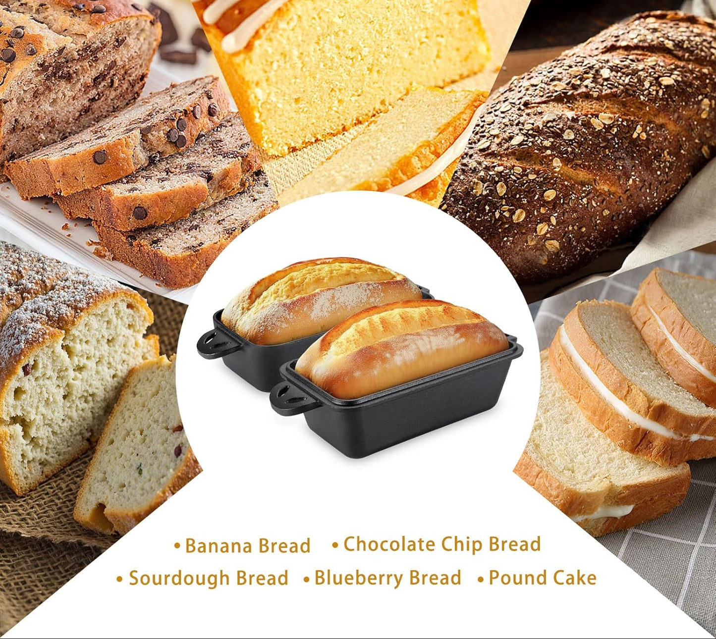 Dluxe Ave. Bread Baking Pans for Homemade Bread Set of 2