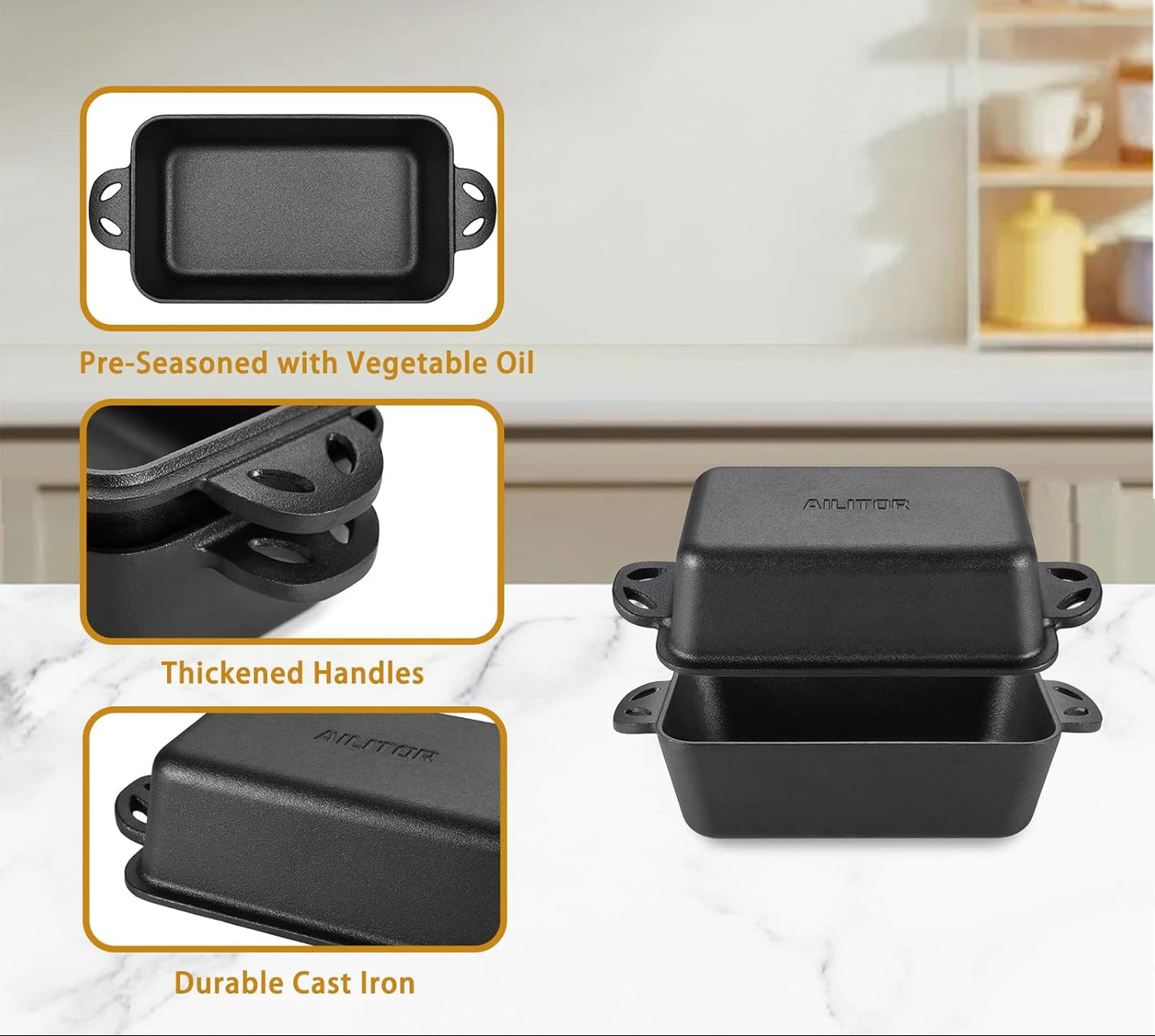 Dluxe Ave. Bread Baking Pans for Homemade Bread Set of 2