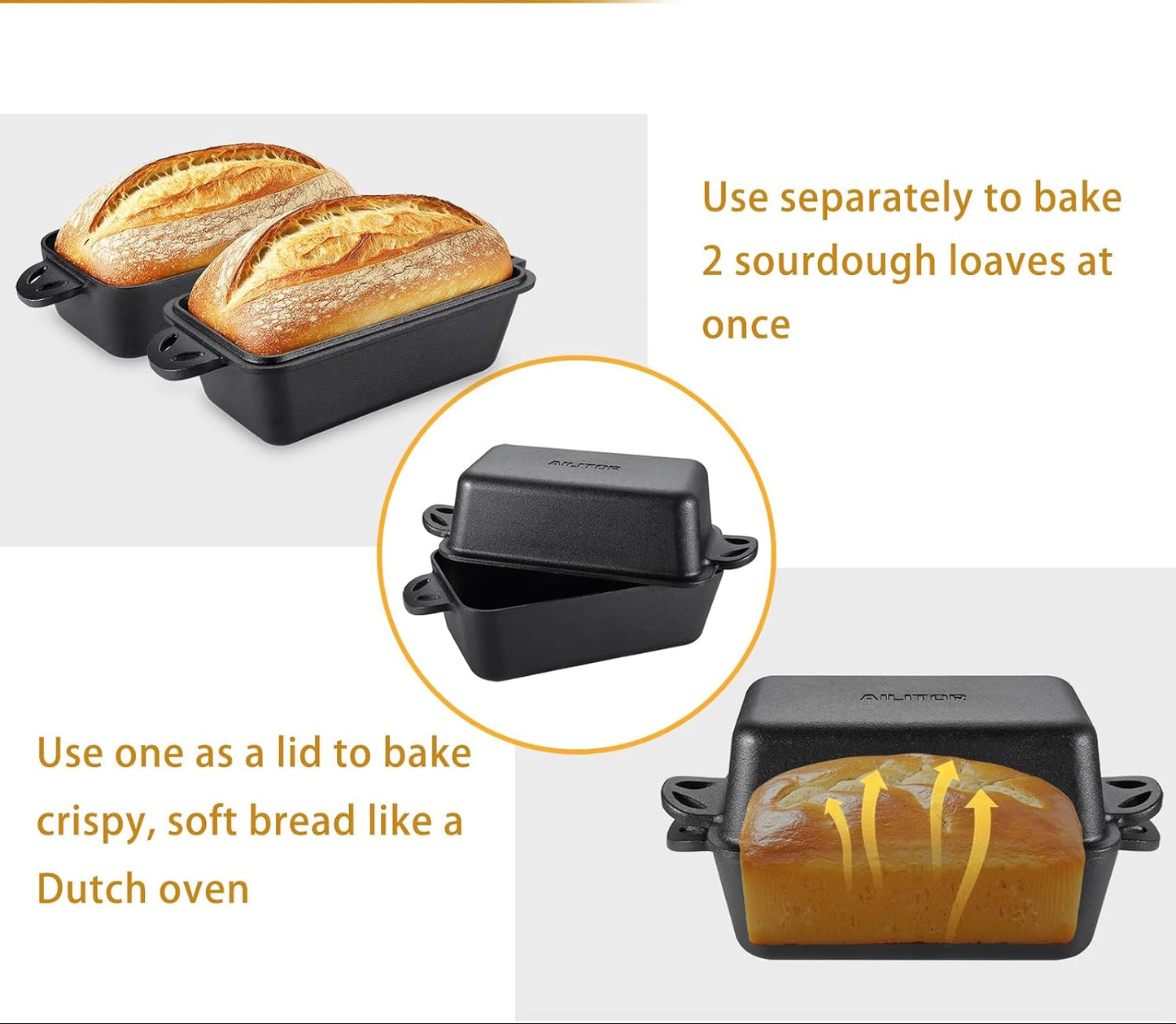 Dluxe Ave. Bread Baking Pans for Homemade Bread Set of 2