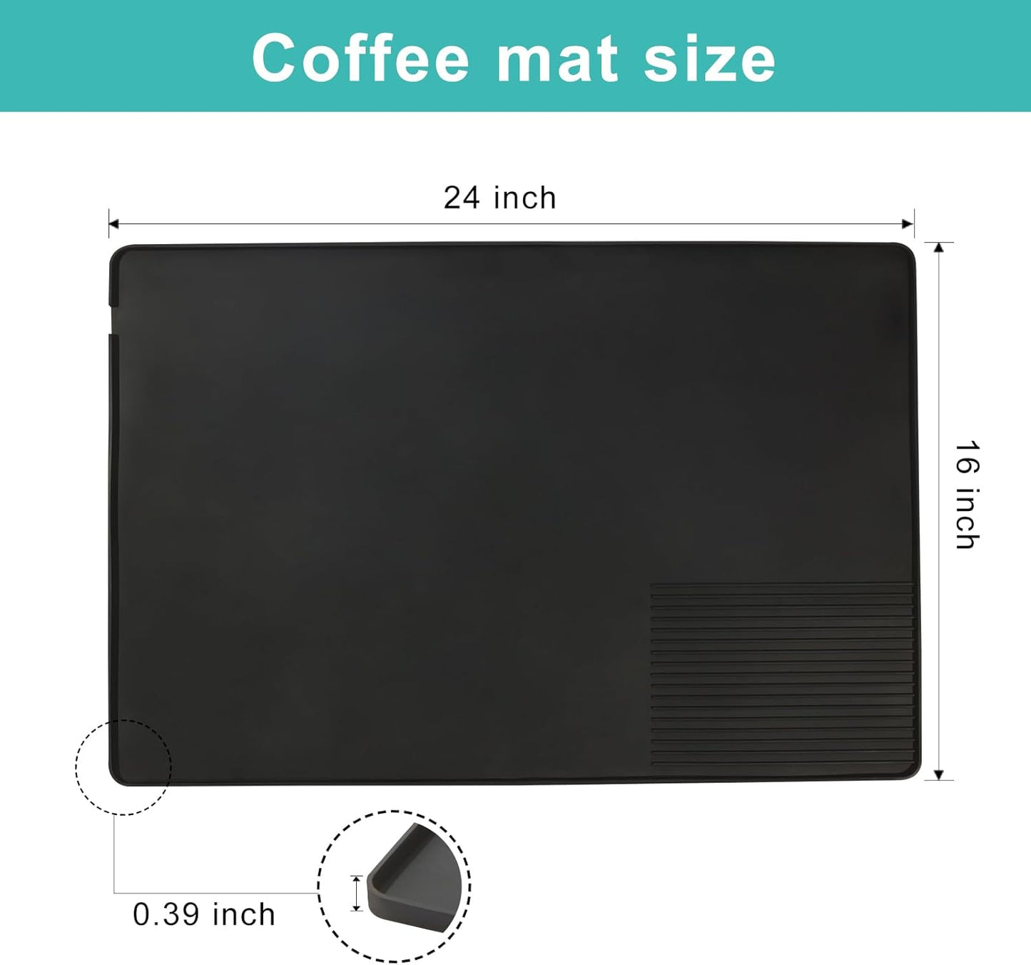 Dluxe Ave. Silicone Coffee Mat 24x16 coffee bar accessories coffee bar mat