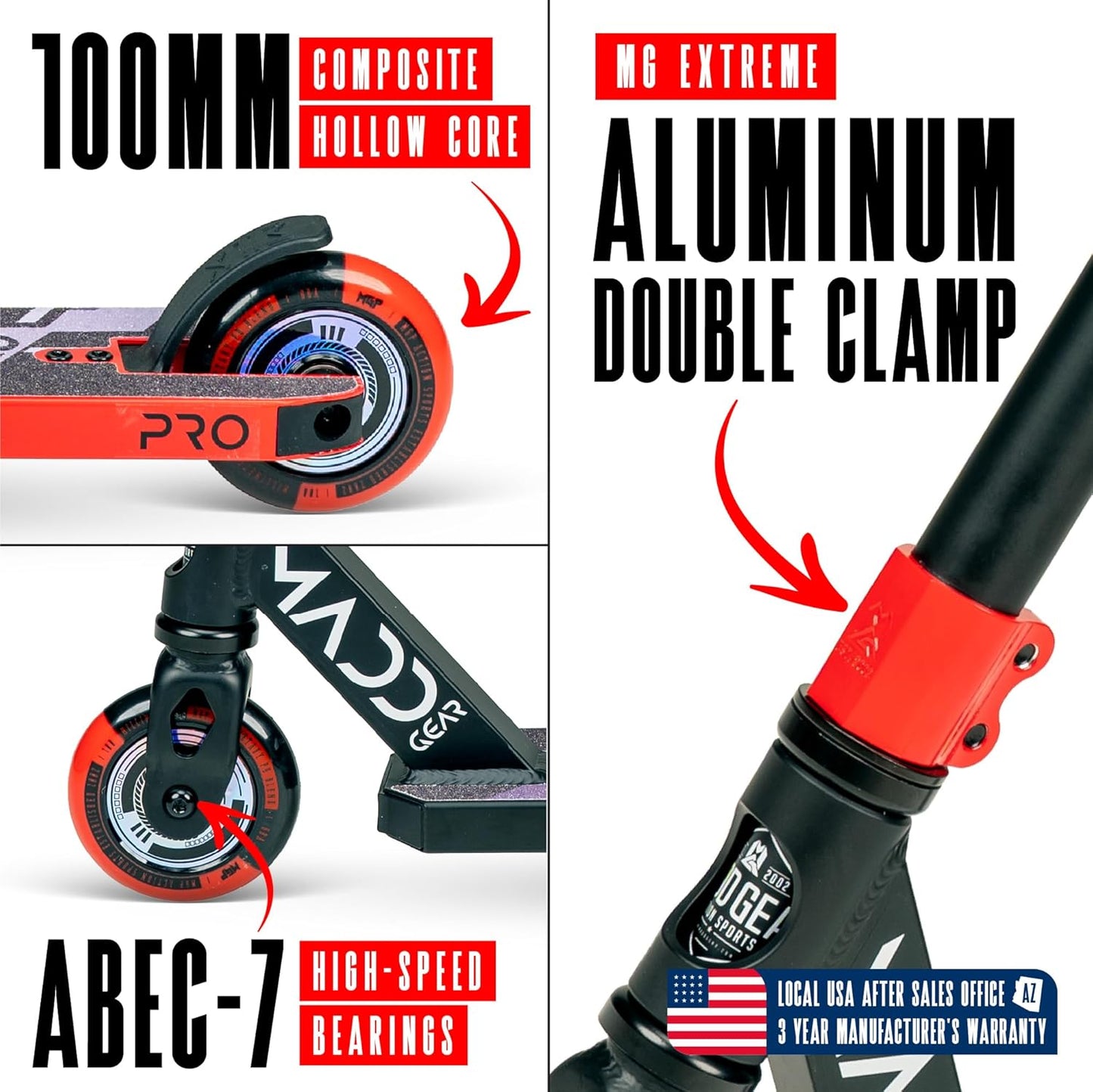 Dluxe Ave. Madd Gear Carve Flow-X Pro Scooter Complete - Stunt Scooter for Kids 4 Years and Up Lightweight Reinforced Deck for Beginners (Teal/Orange)