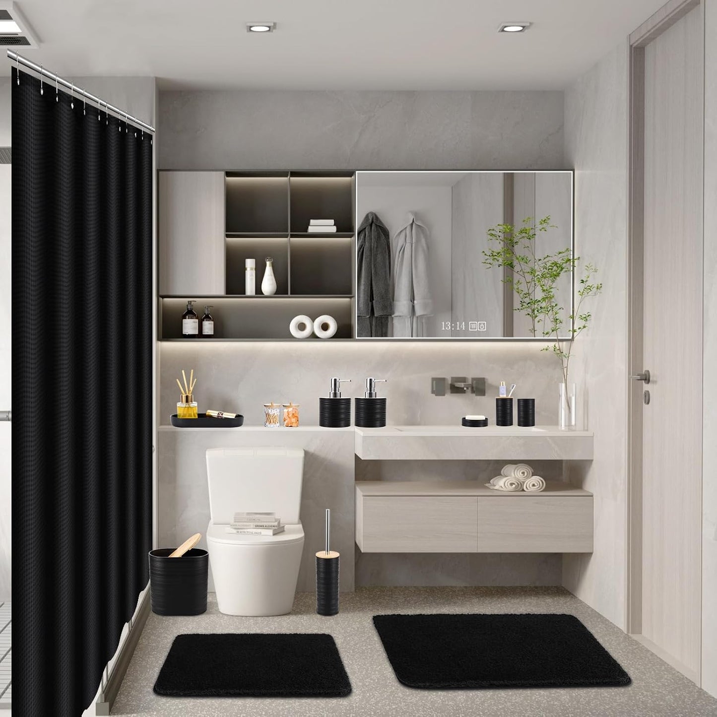 Dluxe Ave. XLHOMO Bathroom Set - Black Bathroom Accessories Set