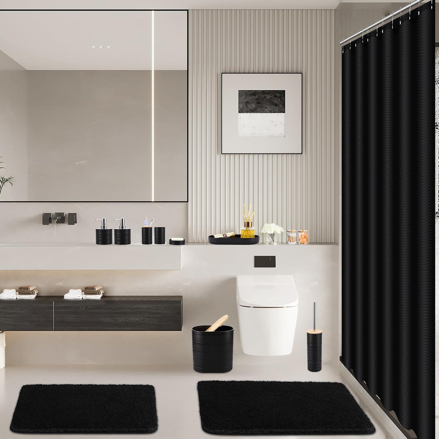 Dluxe Ave. XLHOMO Bathroom Set - Black Bathroom Accessories Set