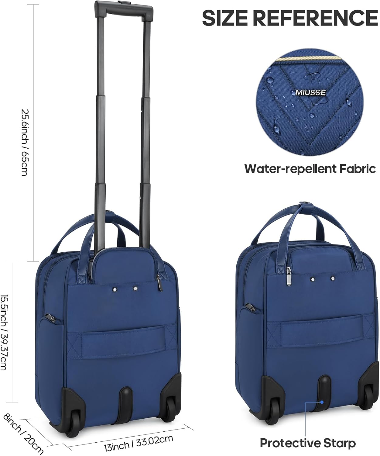 Dluxe Ave. Carry-on Underseat 16-inch Luggage with Wheels/ Softside (Blue)