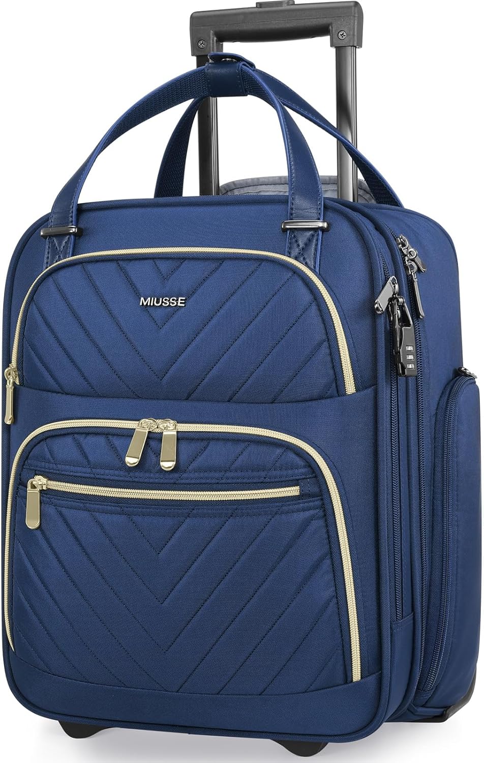 Dluxe Ave. Carry-on Underseat 16-inch Luggage with Wheels/ Softside (Blue)