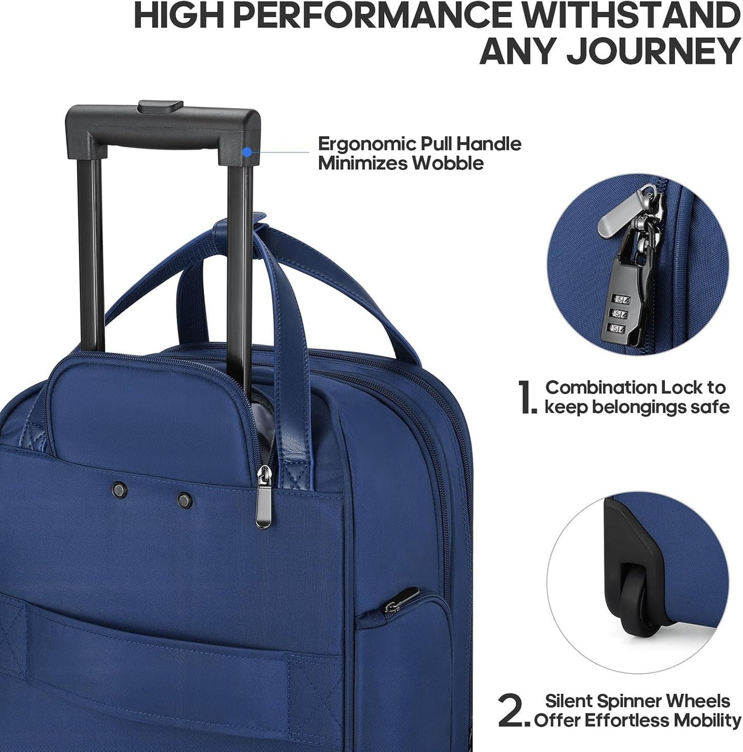 Dluxe Ave. Carry-on Underseat 16-inch Luggage with Wheels/ Softside (Blue)