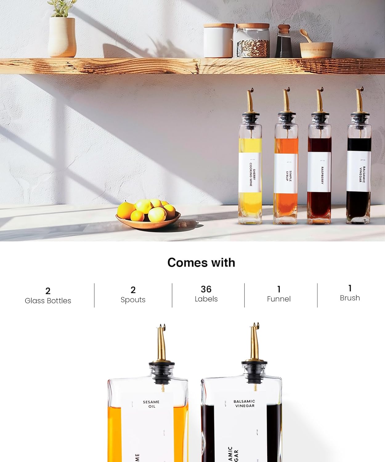 Dluxe Ave. Oil Dispenser Bottle Set 17 oz
