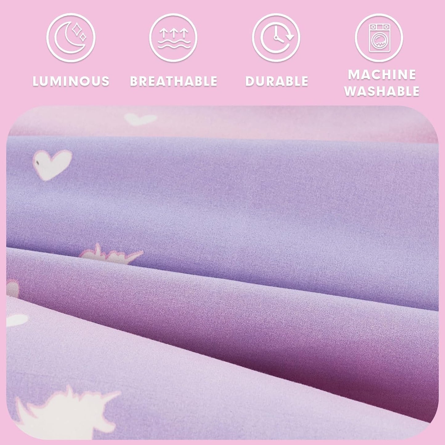 Dluxe Ave. ( TWIN ) 5 Pcs Comforter and Bedding Set/ Pink & Purple