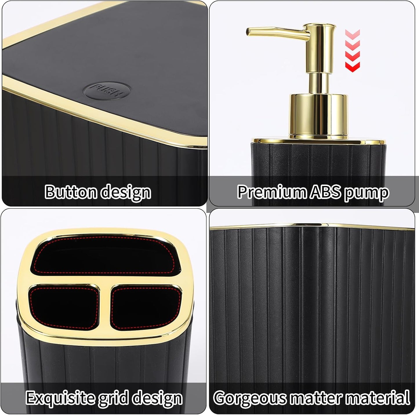 Dluxe Ave. XLHOMO Bathroom Accessories Set - Gorgeous Bathroom Set 10PC