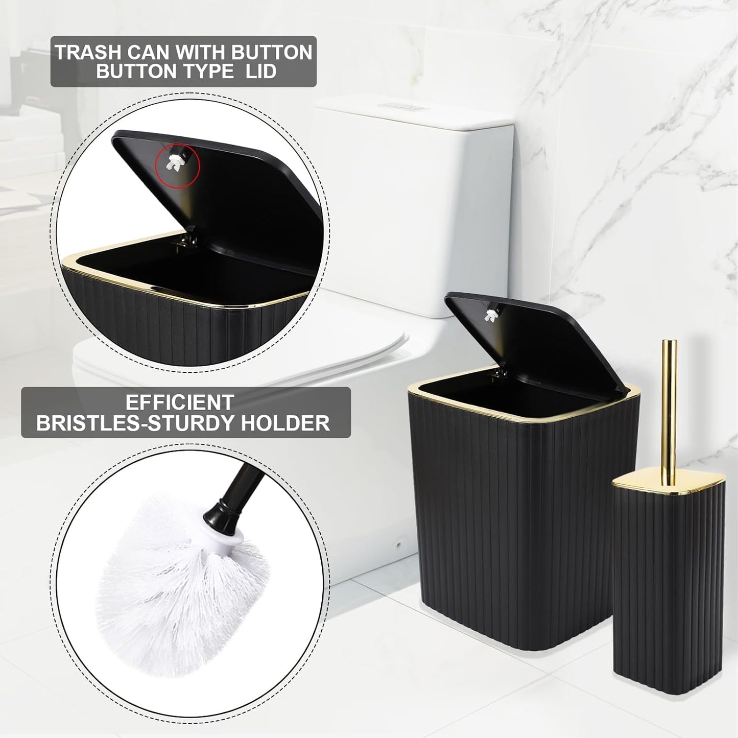 Dluxe Ave. XLHOMO Bathroom Accessories Set - Gorgeous Bathroom Set 10PC
