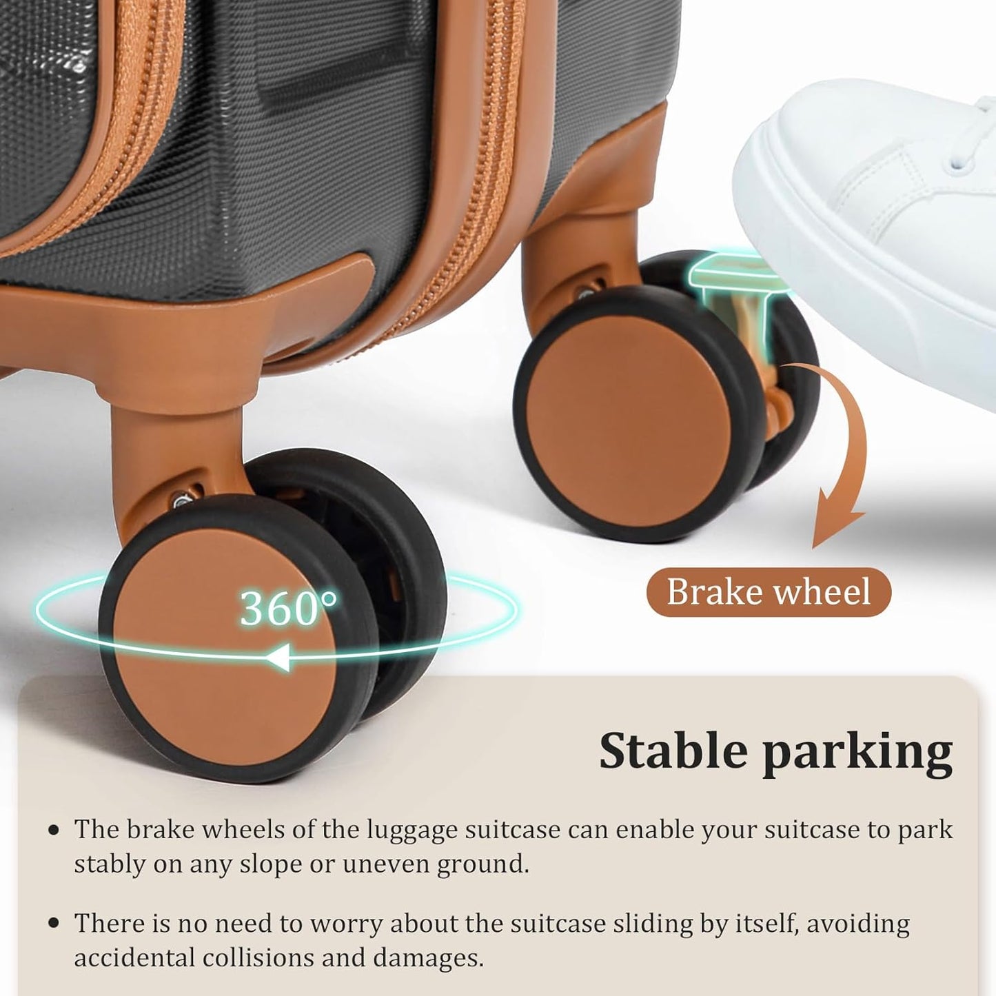 Dluxe Ave. Hard Shell Carry on Suitcase/ 20 Inch Travel Luggage/ Spinner Wheels/USB Port (Grey)22x14x9