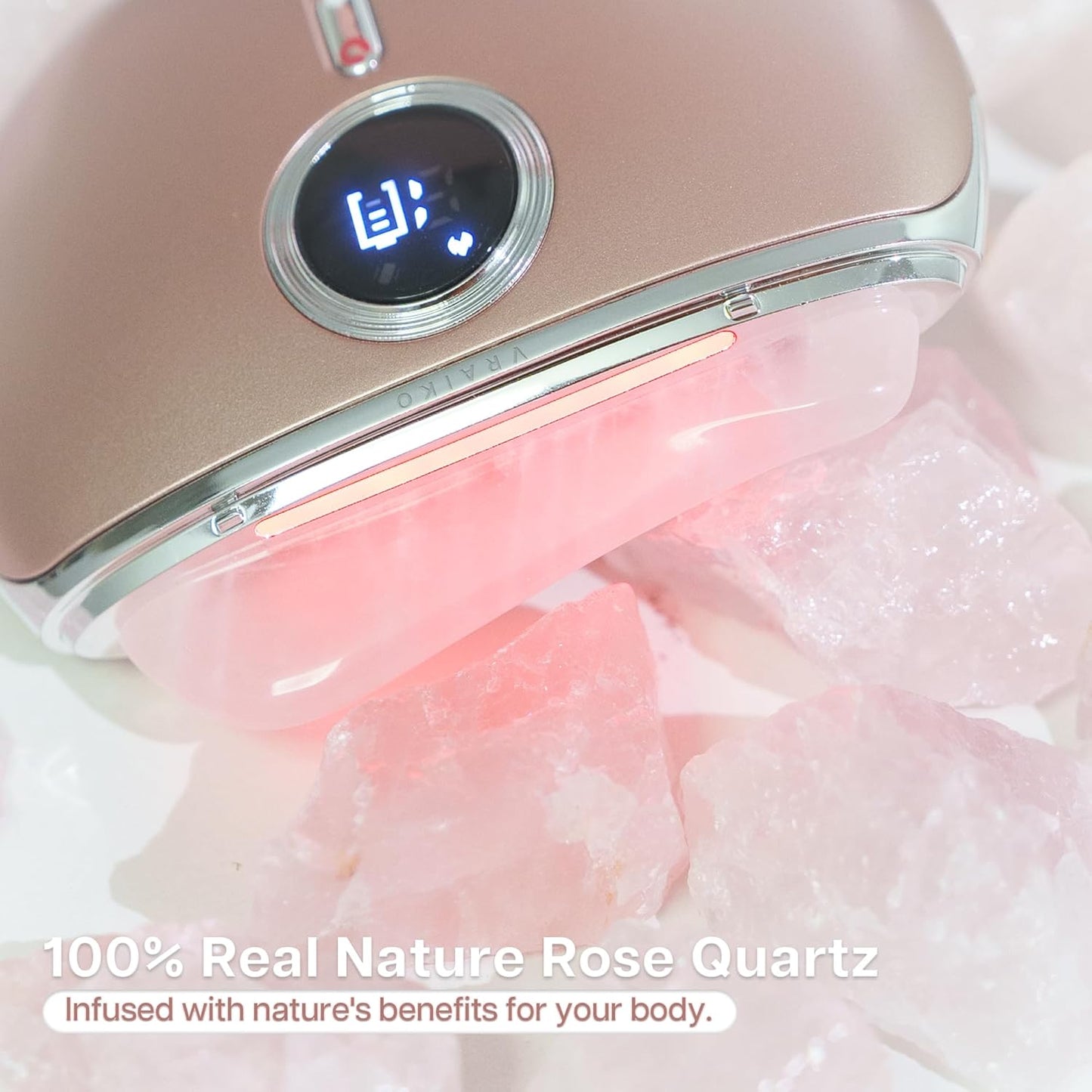 Dluxe Ave. VRAIKO Alpenglow Electric Gua Sha Device Rose Quartz Gua Sha Facial Tools with Heat and Vibration