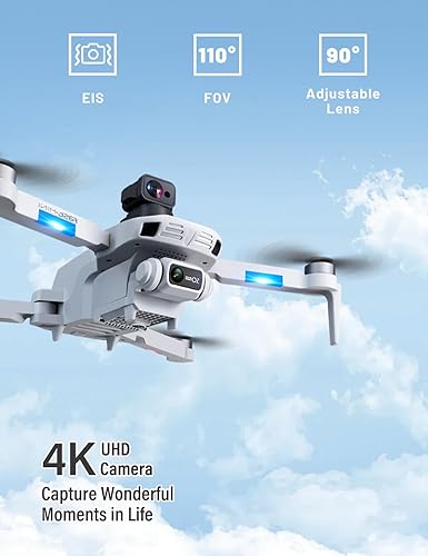 Dluxe Ave. GPS Drones with Camera for Adults/ 4K with Brushless Motor and Follow Me Mode/ 249g